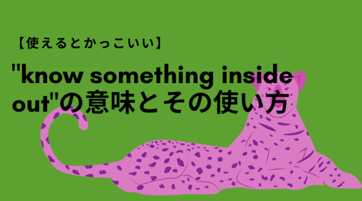 Know Something Inside Out の意味とその使い方 Ryo英会話ジム