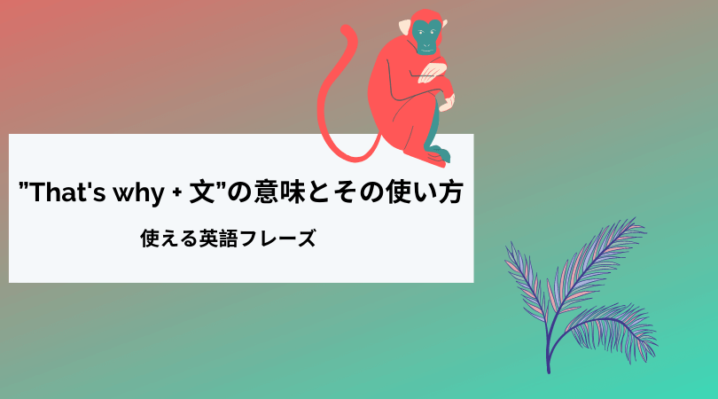 That S Why 文 の意味とその使い方 Ryo英会話ジム